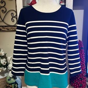 Talbots striped quarter sleeve sweater